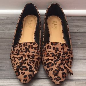 Leopard Print Tasseled Flats size 7